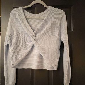 Hollister Reversable Twist Knit Sweater - Women’s XS Light Blue